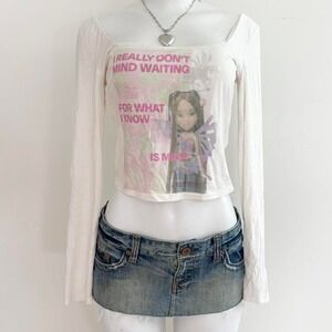 white fairy quote off shoulder long sleeve top